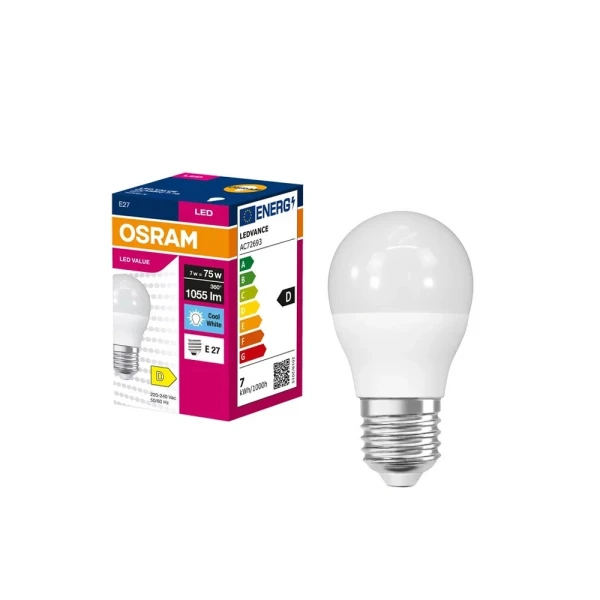 Світлодіодна лампочка Osram LED E27 7Вт 4000К 4099854546907 - Фото 3