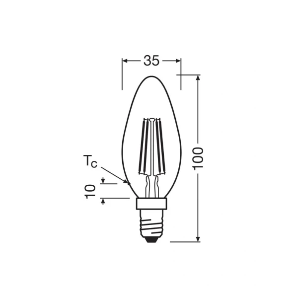 Світлодіодна лампочка Osram LED E14 DIM C35 5.9Вт 2700К 4058075654471 - Фото 3