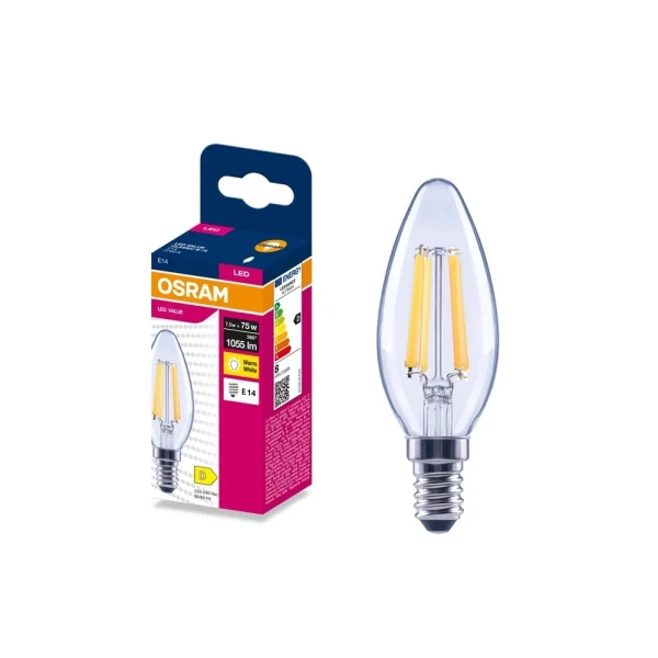 Світлодіодна лампочка Osram LED E14 C35 7.5Вт 2700К 4099854568206 - Фото 3