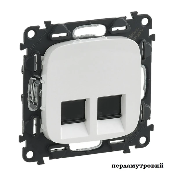Розетка комп'ютерна, інформаційна два виходи RJ45 кат.6 UTP Valena Allure Legrand - Фото 6