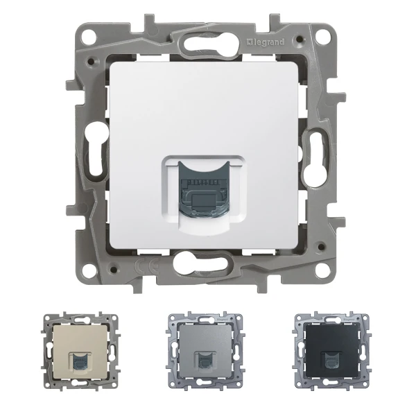 Розетка комп'ютерна один вихід RJ45 кат.5е UTP Etika Legrand - Фото 1
