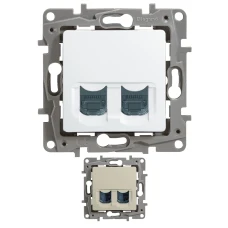 Розетка комп'ютерна два виходи RJ45 кат.6 UTP Etika Legrand