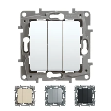 Вимикач трьохклавішний Etika Legrand