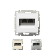 Розетка інформаційна, два виходи RJ45 кат.5е UTP Valena Classic Legrand (774231, 774131, 770231)