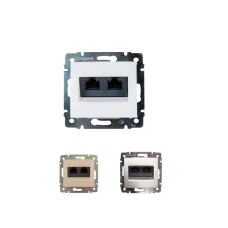  Розетка інформаційна два виходи, без захватів Valena Legrand