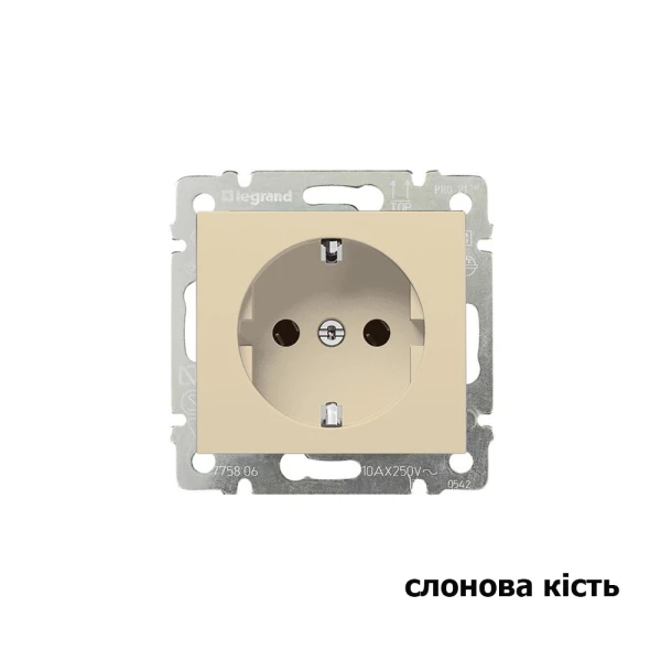 Розетка з заземленням та захисними шторками 774421 Valena Classic Legrand - Фото 3