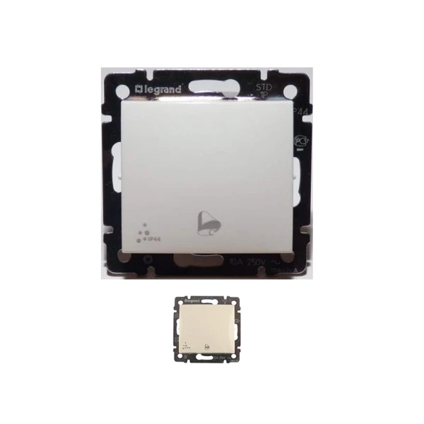 Вимикач без фіксації з символом дзвінка IP44 10А Valena Classic Legrand - Фото 1