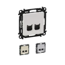 Розетка інформаційна два виходи RJ45 кат.5е UTP Valena Life Legrand
