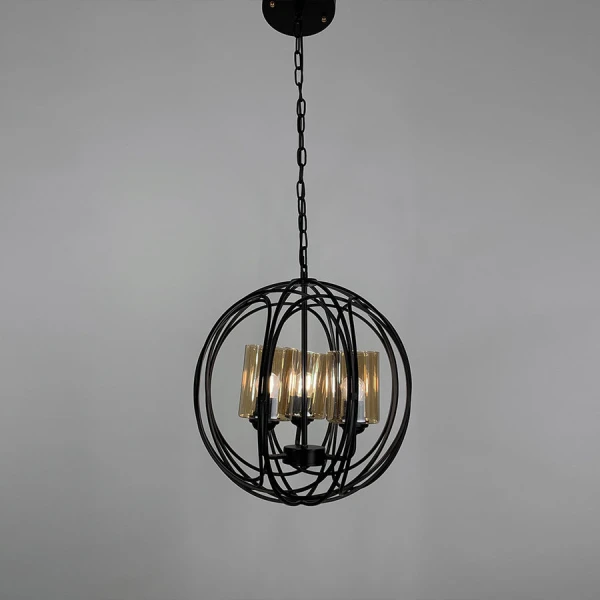 Підвісна люстра Line.F 160/3 E27 чорний 2374_3818 - Фото 7