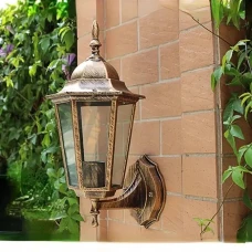 Line.F 9029 BG E27 золотий 881_1318. Настінний вуличний світильник