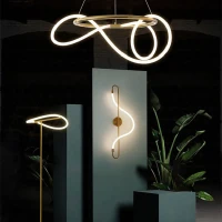 Line.F JU 22 AB 66Вт 4000K латунний 3956_7319. Люстра світлодіодна