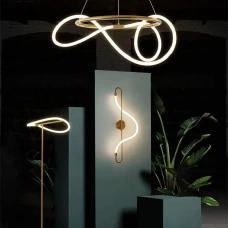 Line.F JU 22 AB 66Вт 4000K латунний 3956_7319. Люстра світлодіодна