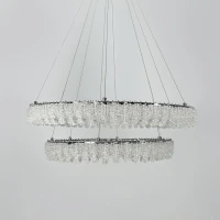 Line.F 33038 140Вт 3000–4500–6000K сірий (хром) 4075_7442. Люстра кришталева