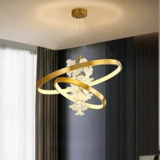 Line.F D 9001 56Вт 3000–4500–6000K латунний 1982_3058. Люстра світлодіодна