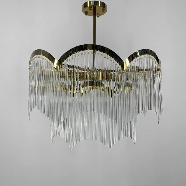 Кришталева люстра Line.F MJ 186 AB E14 латунний 3231_6500 - Фото 9