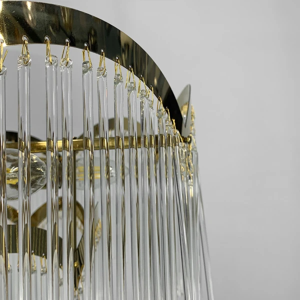 Кришталева люстра Line.F MJ 186 AB E14 латунний 3231_6500 - Фото 6