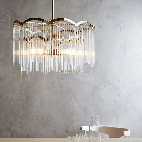 Кришталева люстра Line.F MJ 186 AB E14 латунний 3231_6500 - Фото 5