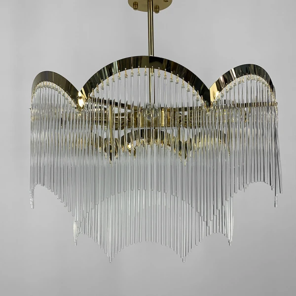 Кришталева люстра Line.F MJ 186 AB E14 латунний 3231_6500 - Фото 4