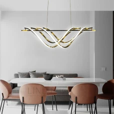 Line.F Y 406 140Вт 3000–4500–6000K золотий 4051_7418. Люстра видовжена