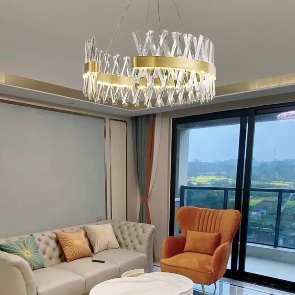 Кришталева люстра Line.F 7006 94Вт 4000K латунний 1934_2950 - Фото 9