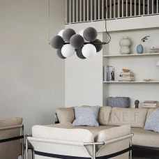 Line.F S 016/12 G9 чорний 4015_7381. Люстра сучасна