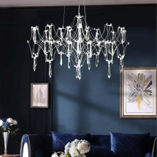 Line.F MJ 203 28Вт 3000–4500–6000K сірий (хром) 3667_7004. Люстра кришталева