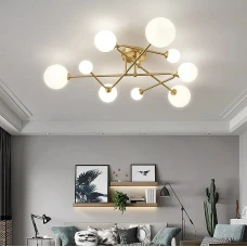 Line.F YQ 317 G9 латунний 2275_3564. Люстра пристельова