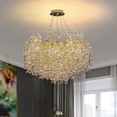 Line.F G9 золотий 1068_1623. Люстра кришталева