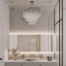 Line.F MJ 100 G9 сірий (хром) 2602_5687. Люстра кришталева