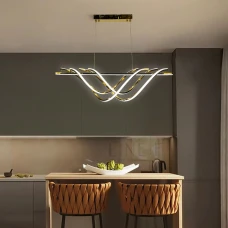 Line.F Y 406 112Вт 3000–4500–6000K золотий 4050_7417. Люстра видовжена