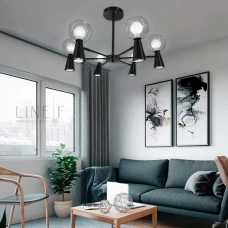 Line.F YG 8006 BK GU10 чорний 3359_6652. Люстра сучасна