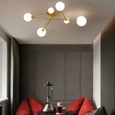 Line.F YQ 317 G9 латунний 2274_3563. Люстра пристельова