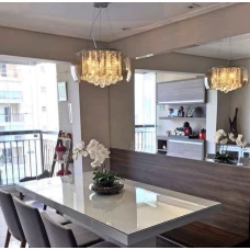 Line.F 28Вт 3000–4500–6000K сірий (хром) 1486_2224. Люстра кришталева