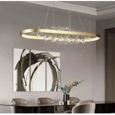 Line.F D 9001 36Вт латунний 428_610. Люстра видовжена