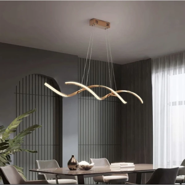 Видовжена люстра Line.F H 18 56Вт 3000–4500–6000K золотий 2499_5524 - Фото 2