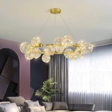 Line.F 45Вт 4000K;5000K золотий 2893_6043. Люстра сучасна