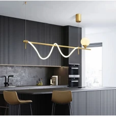 Line.F 15Вт 4000K латунний 1893_2874. Люстра видовжена