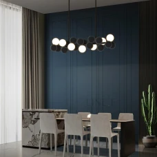 Line.F G9 чорний 3611_6936. Люстра видовжена