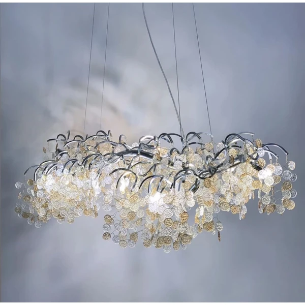 Видовжена люстра Line.F Y 09 CH G9 сірий (хром) 679_948 - Фото 3