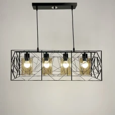 Line.F 12120 BK E27 чорний 3582_6904. Люстра видовжена