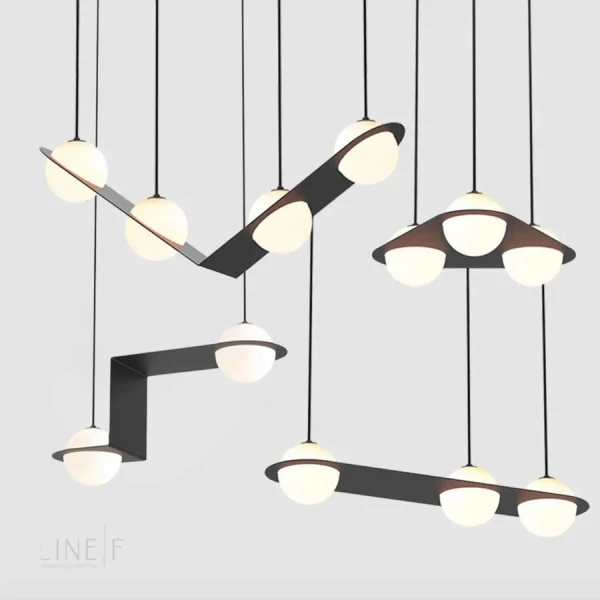 Сучасна люстра Line.F 921 E27 чорний 3944_7307 - Фото 8