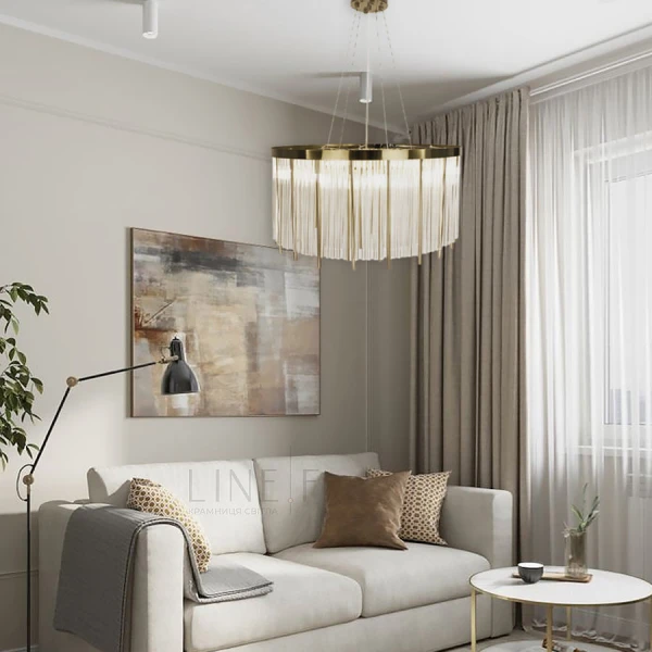 Кришталева люстра Line.F C 16 G9 латунний 3035_6233 - Фото 2