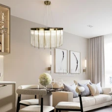 Line.F C 16 G9 латунний 3035_6233. Люстра кришталева