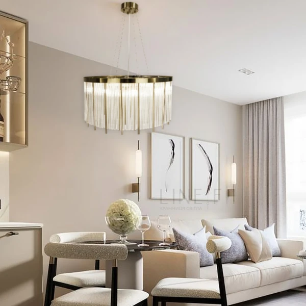 Кришталева люстра Line.F C 16 G9 латунний 3035_6233 - Фото 1