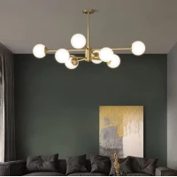 Line.F CD 111 BK E27 латунний 2377_3824. Люстра сучасна