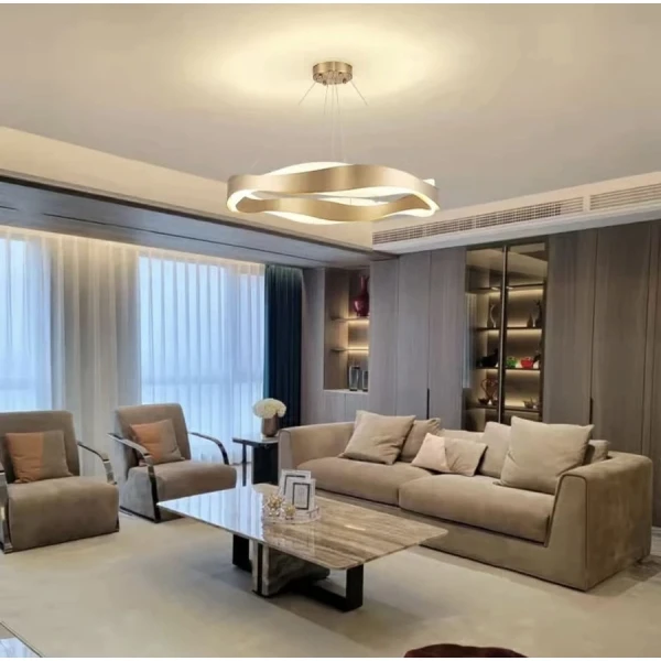 Світлодіодна люстра Line.F J 220 66Вт 3000–4500–6000K латунний 943_1402 - Фото 3