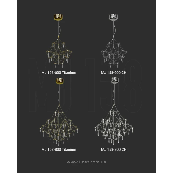 Сучасна люстра Line.F MJ 158 11Вт 4000K сірий (хром) 3173_6406 - Фото 2