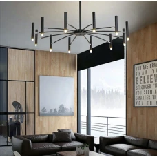 Line.F ST 01 BK G9 чорний 3825_7178. Люстра сучасна