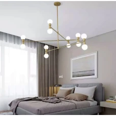 Line.F E27 золотий 492_720. Люстра сучасна