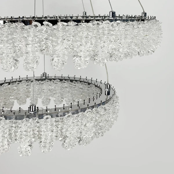 Кришталева люстра Line.F 33038 100Вт 3000–4500–6000K сірий (хром) 4076_7443 - Фото 6